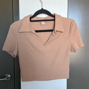 Tan Cropped Polo - size XS